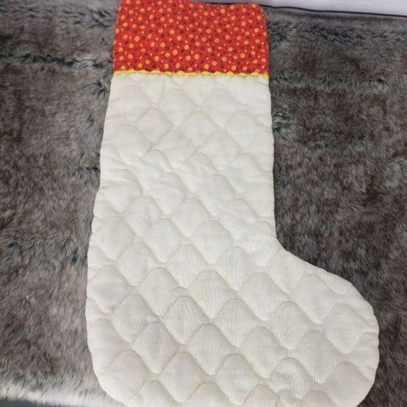 Vintage Hand Stitched Quilted Primitive Child With Dog Christmas Stocking - Picture 6 of 8